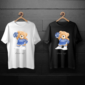 طرح لایه باز خرس تدی با لباس ورزشی آبی برای چاپ روی انواع تیشرت